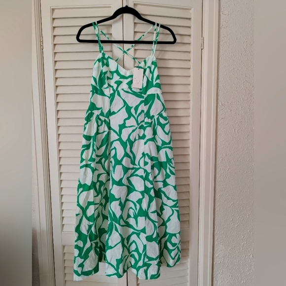 NWT a new day Green & White Midi Sundress - Picture 1 of 7